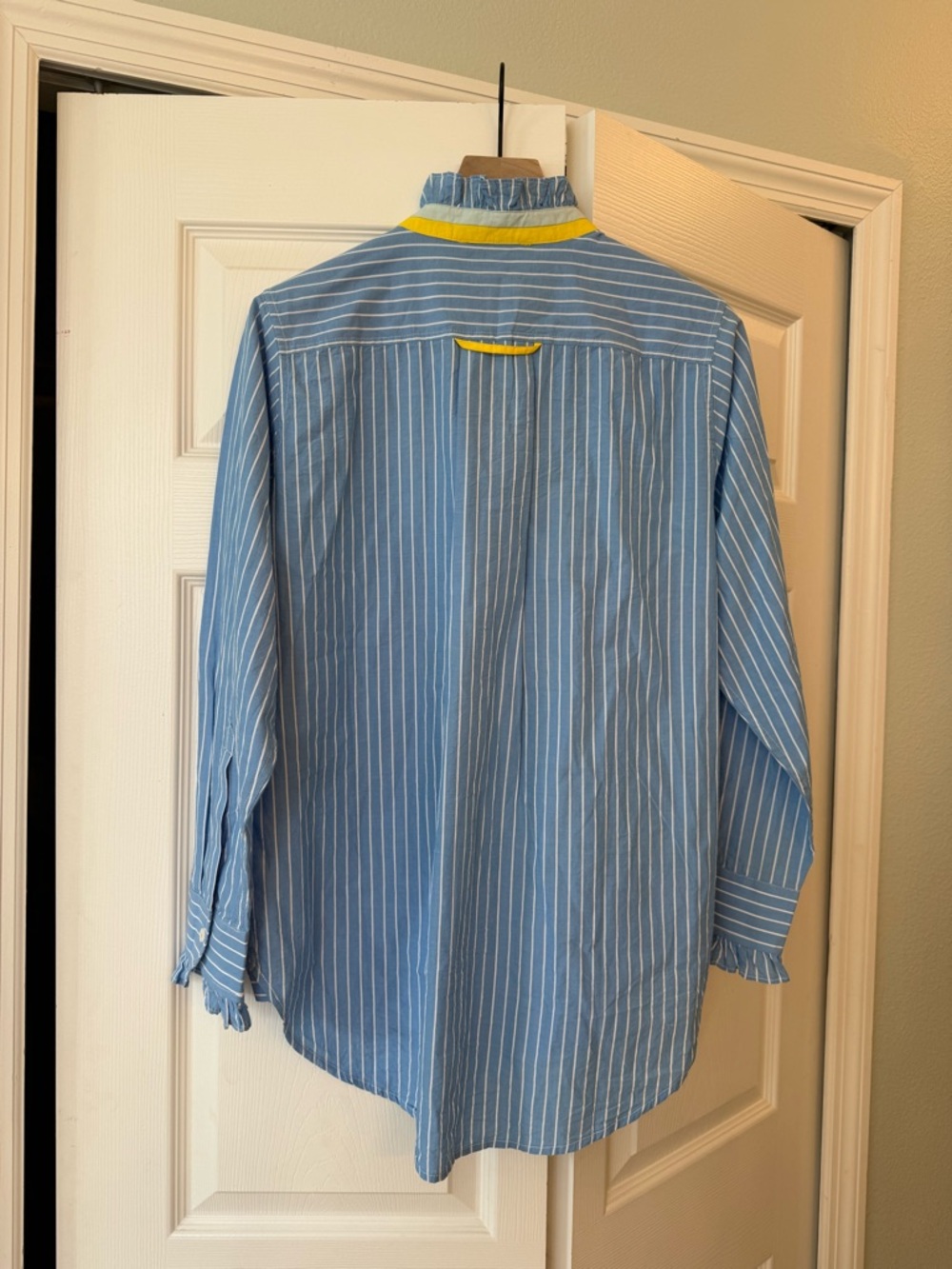 KERRI ROSENTHAL MIA STRIPED RUFFLE SHIRT NWOT M - Picture 10 of 11